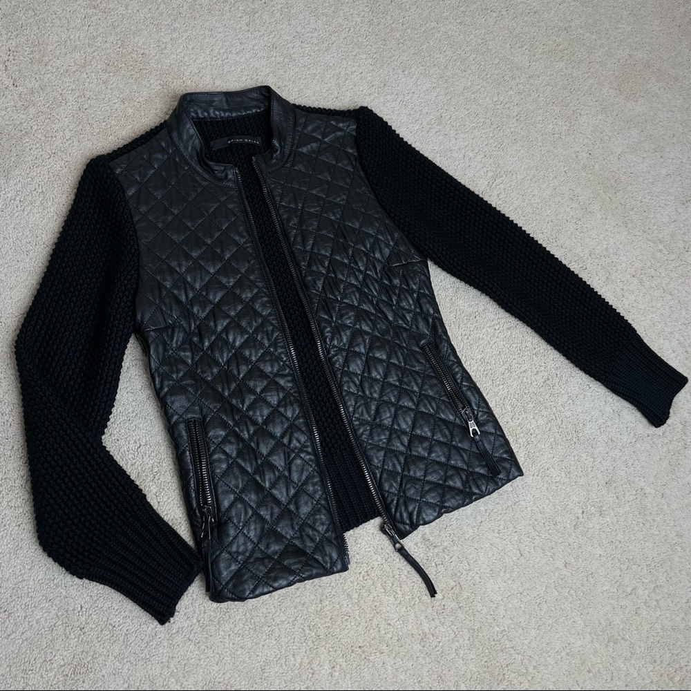 Brian Dales Quilted Genuine Leather and Knitted Jacket - Picture 5 of 17